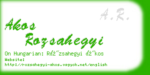 akos rozsahegyi business card